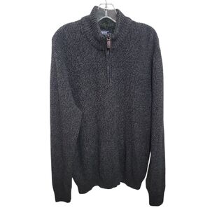 IZOD men's gray heather quarter zip mock neck pull over sweater size XXL